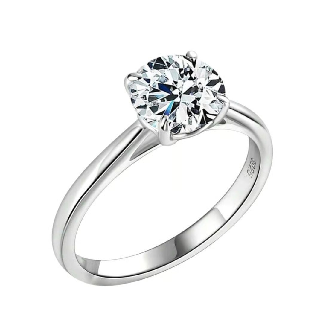 Minimalist Moissanite Sterling Silver Ring