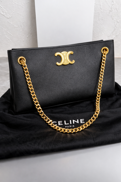 Celine Leather Chain Shoulder Bag