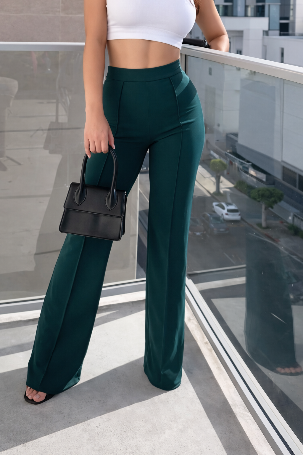 Ankle Formal High-Waist Pants Flared