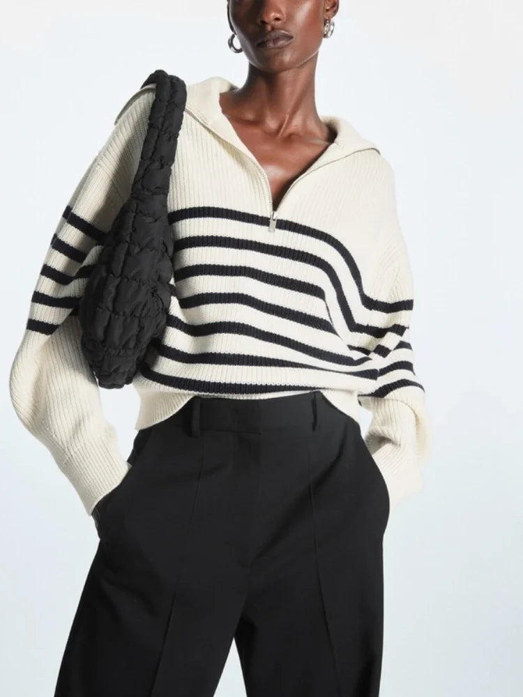 https://ae01.alicdn.com/kf/S1671bdb276074e4381d0177dd42071ad7/Women-s-Turtleneck-Loose-Lapel-Striped-Knitwear-Women-Pulovers-New-Simplicity-Half-Zipper-Casual-Fashion-Women.jpg