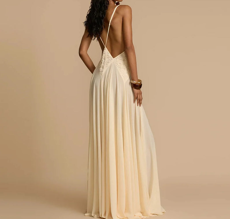 Fashion Stitching Lace Suspender Dress